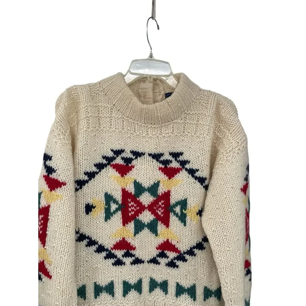 Vintage Woolrich Woman Sweater Aztec Southwestern Wool Size Small